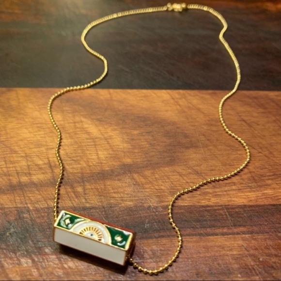 Love Charm Necklace in Red White and Green 18k Ball Chain - Picture 3 of 5